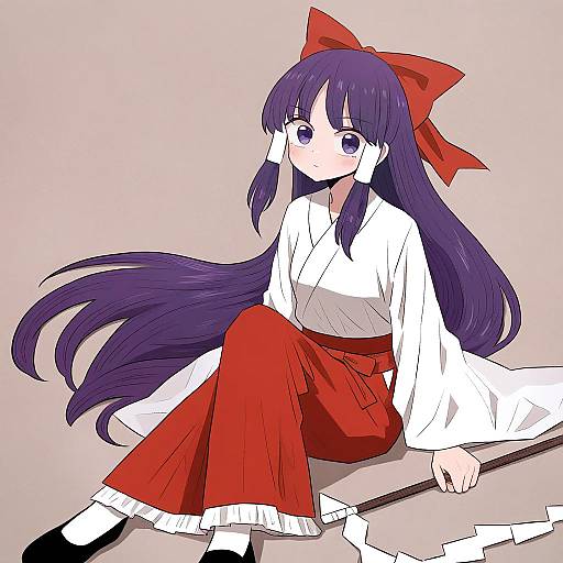 Illustration of Hakurei reimu (pc-98), touhou in the style of Mochi au lait