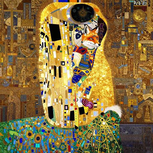 Regal Fox Empress in Byzantine Throne