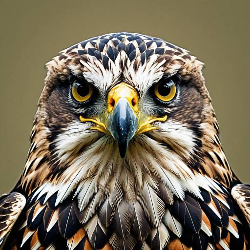 Close-up of Hawk Head with Sharp Feathers