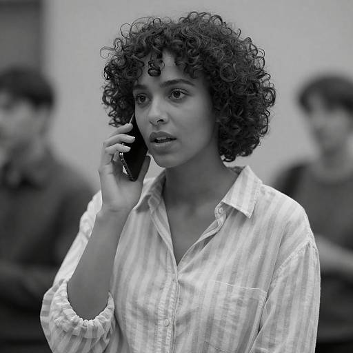 Candid Black and White Portrait of Woman