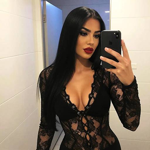 Modern Mirror Selfie in Stylish Bathroom