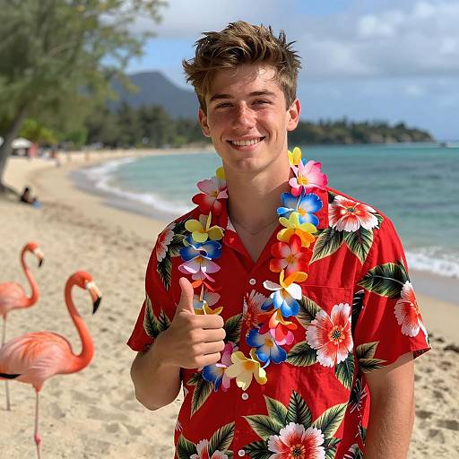 Cheerful Young Man at the Beach