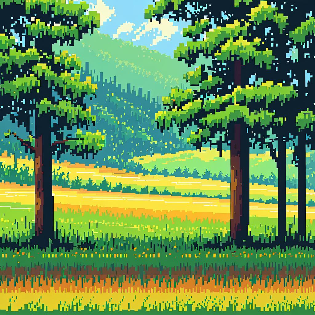 Pixel Art of Tranquil Tallgrass Plains