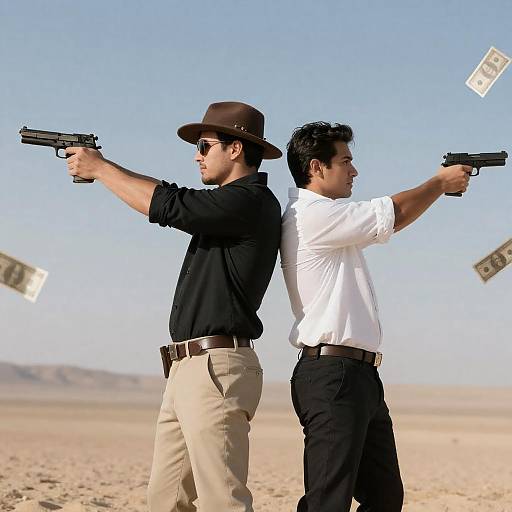 Dramatic Duo in a Desert Showdown