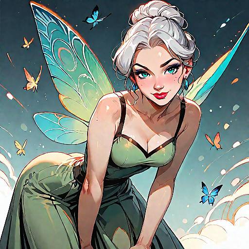 Curvy Fairy with Magic Particles