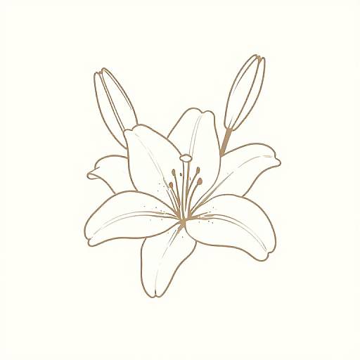 Minimalistic Lily Line Art