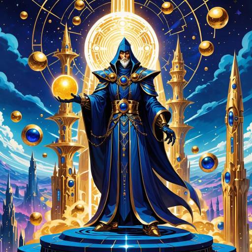 Cybernetic Wizard with Floating Orbs Cybernetic Wizard with Floating Orbs