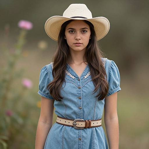 Vintage Western Dress Girl Portrait