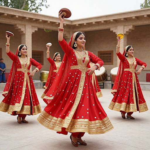 Pakistani Girls Performing Traditional Dance