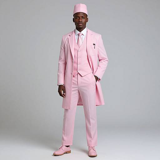Dark-Skinned Male in Pink Doctor Costume