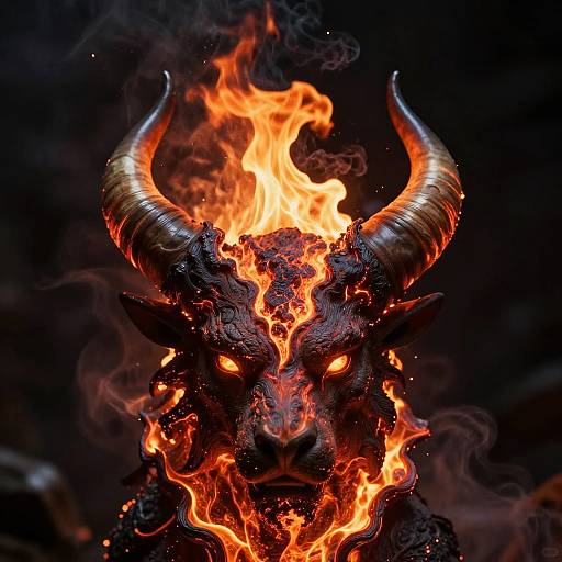 Molten Lava Horns on Mythical Beast