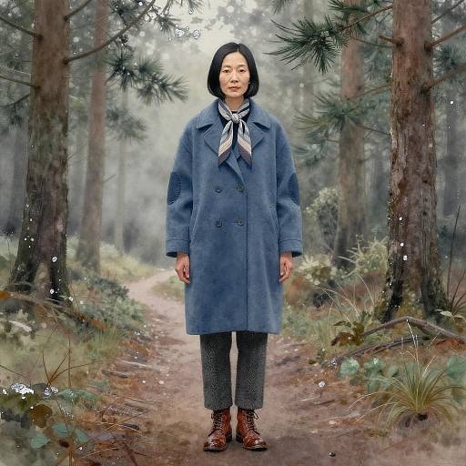 Serene Woman in Misty Forest Art