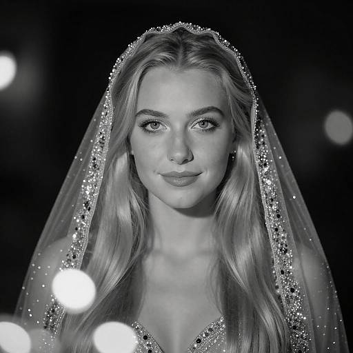 Black-and-White Portrait with Bokeh