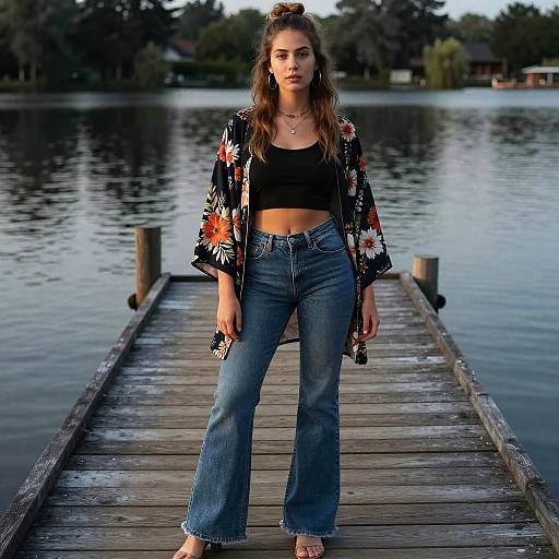 Boho Half-Updo on Lakeside Pier