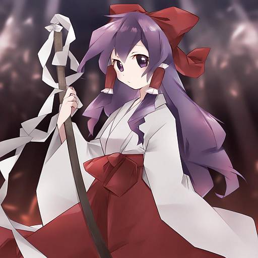 Illustration of Hakurei reimu (pc-98), touhou in the style of Nanana (nanana iz)