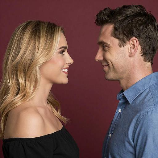 Smiling Couple Facing Each Other