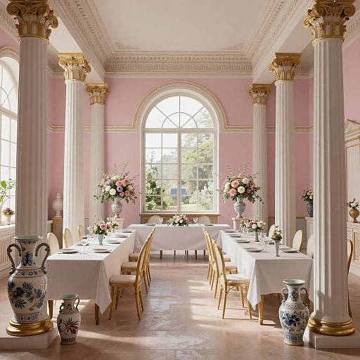 Elegant Ancient Greek Symposium Interior