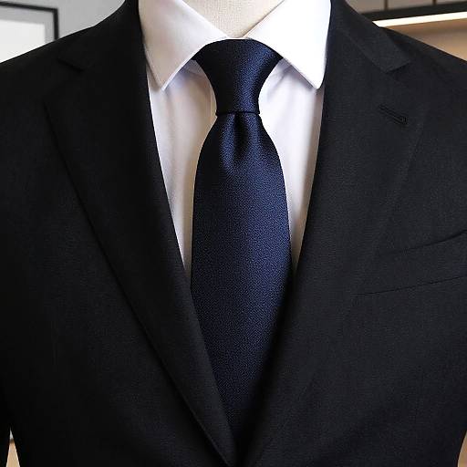 Classic Windsor Knot on Black Suit