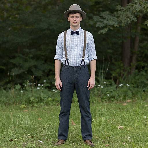 Man in Woodstock Costume Outdoors