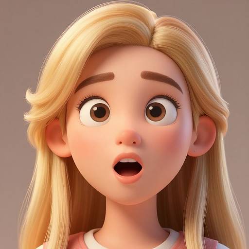 Photorealistic 3D Blonde Girl Closeup