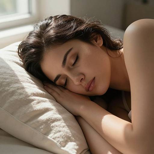 Peaceful Sleeping Woman in Warm Sunlight