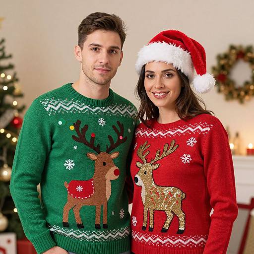 Festive Christmas Sweaters Holiday Scene