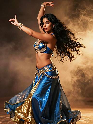 Sapphire and Gold Belly Dance Motion