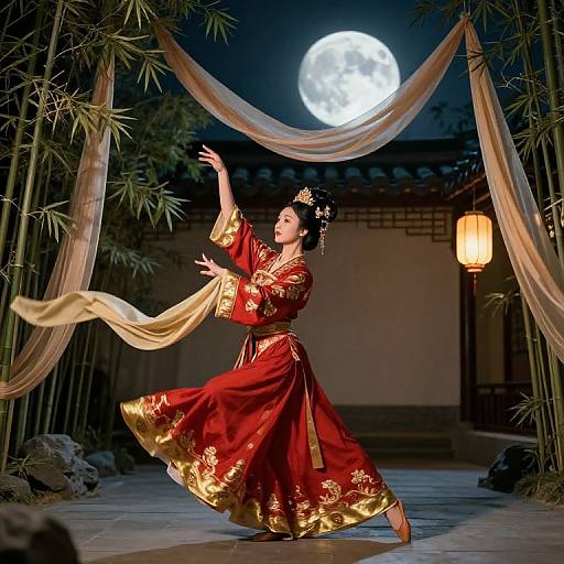Serene Chinese Dance in Moonlight