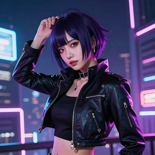 Futuristic Cyberpunk Neon Portrait