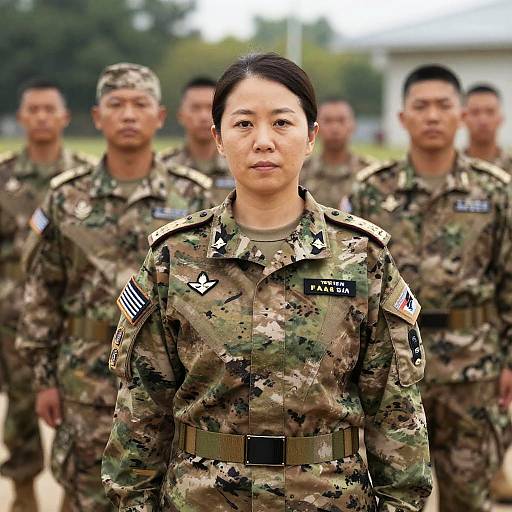 Female Military General Leading Troops