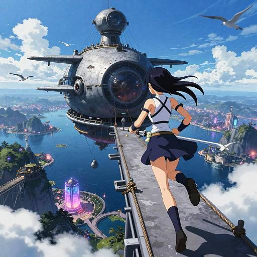 Skybound Miniskirt Swordswoman Fantasy