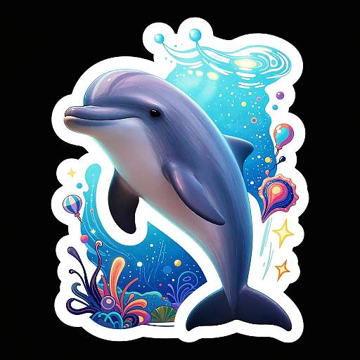Tranquil Dolphin Pixar Style Art