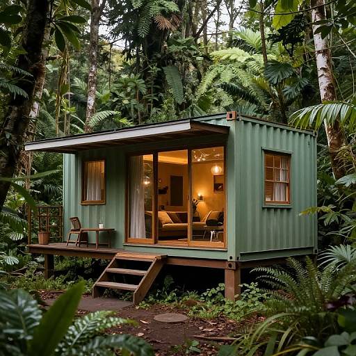 Shipping Container Cottage in Rainforest