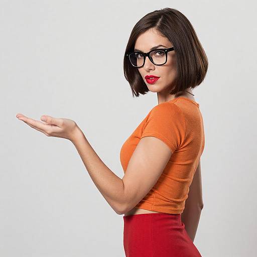 Stylish Woman with Bob and Glasses