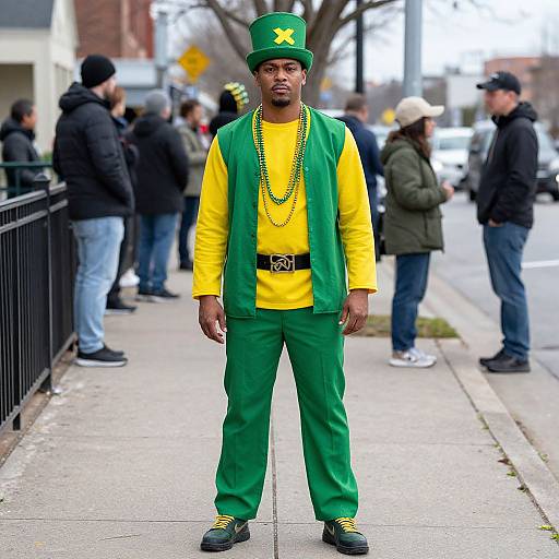Mardi Gras Green and Yellow Costume