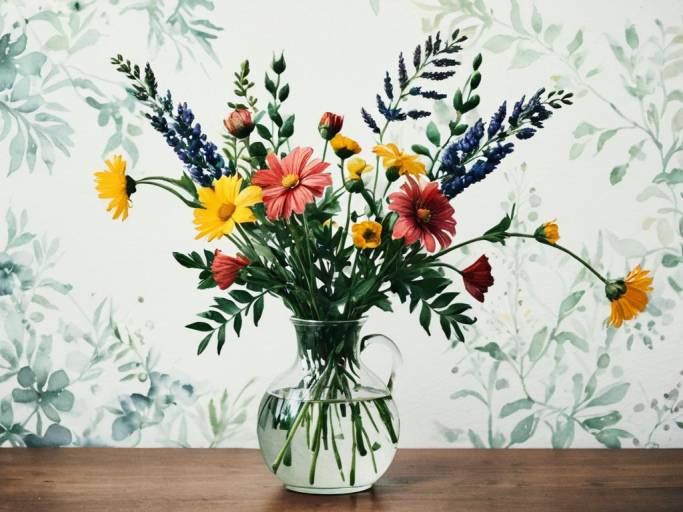 Wildflower Bouquet in Glass Vase