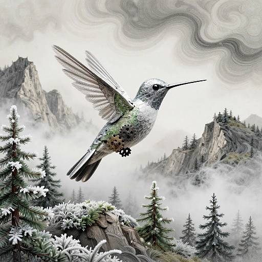 Gothic Hummingbird Automaton at Dawn