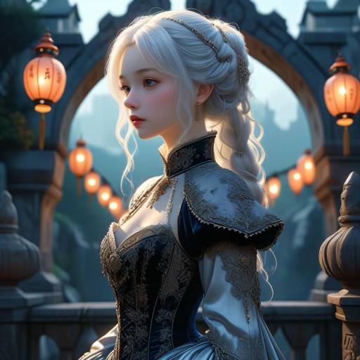Twilight Portrait of a Silver-Haired Woman