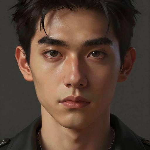 Realistic Portrait with Intense Gaze