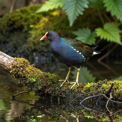 Bronze Moorhen in Lush Habitat