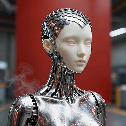 Cyberpunk Biomechanical Humanoid Portrait