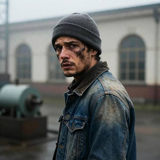 Intense Portrait of a Worried Man