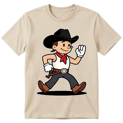 Vintage Western Cartoon T-Shirt Design