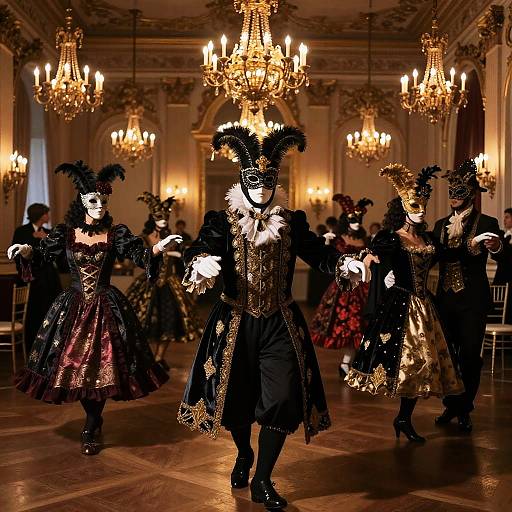 Mysterious Masquerade Ball Scene