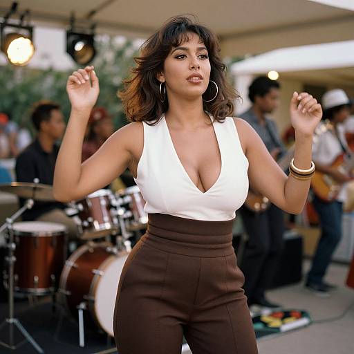 Chic Hourglass Woman at Live Music