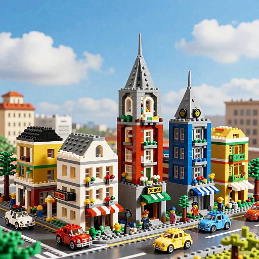 Vibrant Lego Cityscape Generator