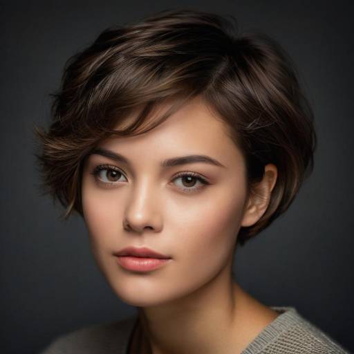 Portrait of Young Woman with Short Hair