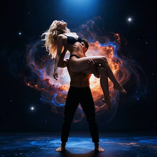 Cosmic Embrace: Beauty and Strength