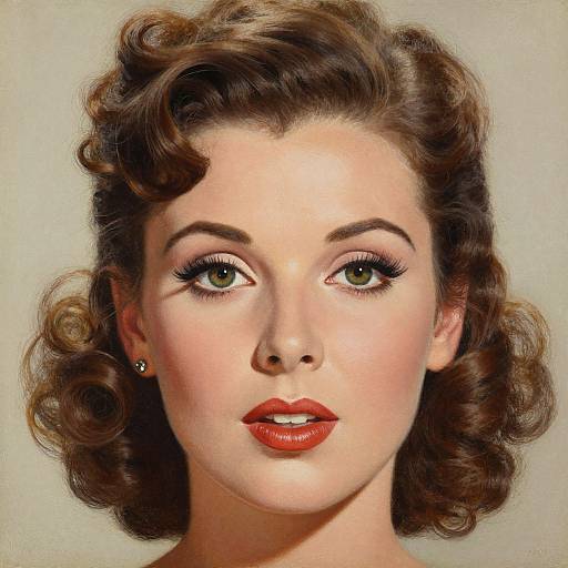 Vintage Vargas-Style Woman Portrait