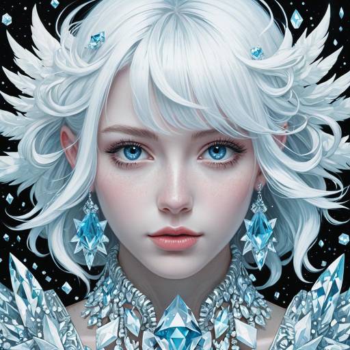 Fantasy Art of a Crystal-Covered Woman Fantasy Art of a Crystal-Covered Woman